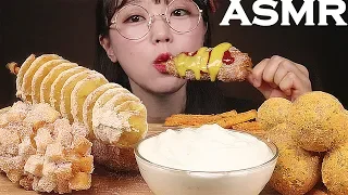 ASMR CHEESE BALLS, CORN DOG, TORNADO PORATO EATING SOUNDS MUKBANG [ENG SUB]