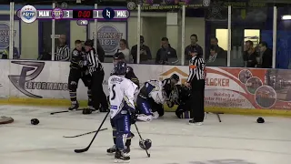 Harrison Ruopp vs Eric Neiley - Dane Byers 3rd Man In - EIHL fights 29-9-18