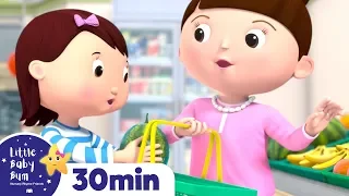 Lets Go SHOPPING Song! +More Nursery Rhymes and Kids Songs - ABCs and 123s | Little Baby Bum