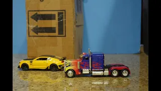 transformers stop motion Optimus Prime vs Nemesis Prime vs Bumblebee