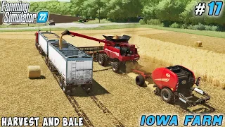 Harvesting wheat & straw baling, vehicle servicing | Iowa Plains View | Farming simulator 22 | #16