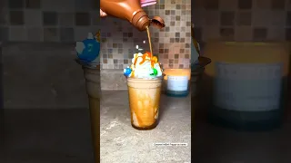 Caramel M&M Frappe at home #asmr #drink #asmrvideo #coffee #icedcoffee #starbuckscoffee