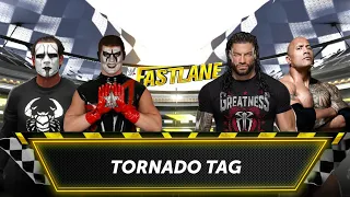 ROMAN REIGNS & THE ROCK VS STARDUST & STING