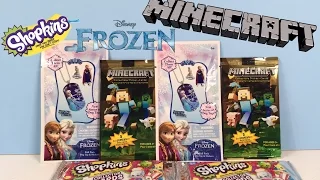 Shopkins Collector Cards, Frozen Dog Tags & Minecraft Stickers Opening | PSToyReviews