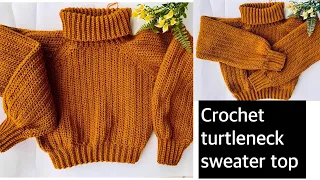 HOW TO CROCHET A TURTLENECK SWEATER TOP. Pattern tutorial / DIY  #crochetsweater #crochetpattern