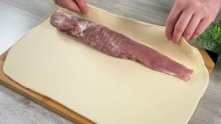 Just pork tenderloin and puff pastry. Everyone will be amazed! Simple and delicious recipe. ASMR