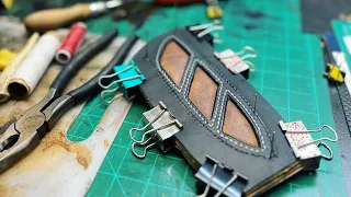 Making a leather sheath with inlay