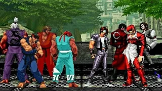 [KOF Mugen] Memorial- Heroes Battle | Ryu & Ken Team vs Kyo & Iori Team [ 4vs4 ]