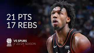 James Wiseman 21 pts 17 rebs vs Spurs 23/24 season