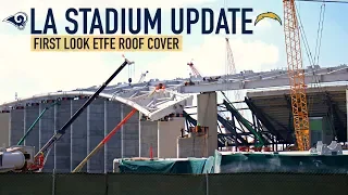 Rams Chargers LA Stadium Update | Roof Panel Hidden Staging Area