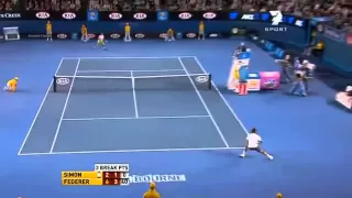 2011 Australian Open R2 Simon vs Federer Highlights Pt 1