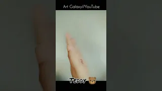 This is teddy🐻 teddy says 'Hi'____Teddy✋🏻Hand Art// YouTube//Art Galaxy.