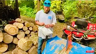 FIREWOOD | Unboxing & splitting oversized truckload