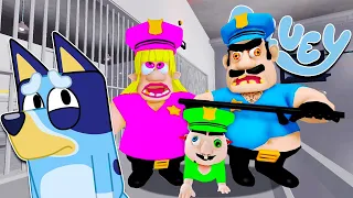 BLUEY ESCAPA de la PRISION FAMILIAR de BRUNO | Las Aventuras de BLUEY en ROBLOX!