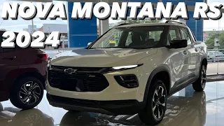 Nova Chevrolet Montana RS 2024 - Versão TOP de linha sem cromados Vale 155 MIL?! (4K)