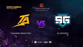 Thunder Predator vs SG esports, TI9 Qualifiers SA, bo1 [Eiritel]