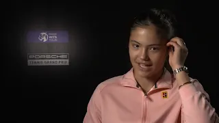 Emma Raducanu post match interview after her first round match in Stuttgart