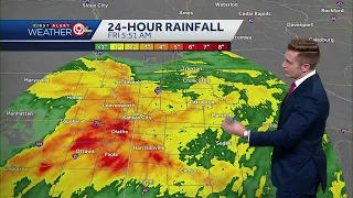 Rain through mid-morning, pleasant Friday evening