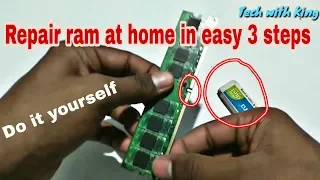 How to repair Ram at home in easy 3 steps | Cleaning ram | no Display pc | tech with king