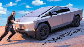 جربت سيارة تسلا المجنونة || TESLA CYBERTRUCK !!