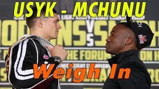 Oleksandr Usyk vs. Thabiso Mchunu Weigh In Face OFF |  Усик - Мчуну Взвешивание Дуэль Взглядов