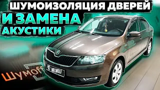 Шумоизоляция дверей Skoda Rapid + замена штатной акустики.