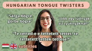 Hungarian TONGUE TWISTERS - magyar nyelvtörők (with subtitles)