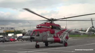 МИ-8АМТ и МИ-8МТ Запуск Взлет HeliRussia 2015 Полная версия.