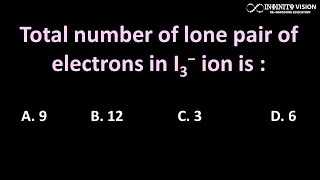 Total number of lone pair of electrons in I3​− ion is :