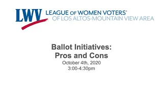 Ballot Initiative Pros and Cons (10/4/2020)