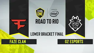 CS:GO - FaZe Clan vs. G2 Esports [Mirage] Map 2 - ESL One: Road to Rio -  Lower Bracket Final - EU
