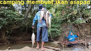 camping membuat asapan ikan yg lezat sambil pasang tajur dapat ampala jumbo