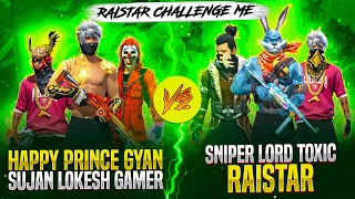 Raistar Vs HappyPrince & GyanBhai ❤️🤯 Intence Battle Must Watch🔥🥵 - Who will Win? - Garena Free Fire