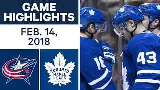 NHL Game Highlights | Blue Jackets vs. Maple Leafs - Feb. 14, 2018