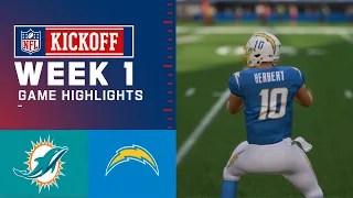 Dolphins vs Chargers Week 1 Simulation Highlights | Madden 24 Rosters