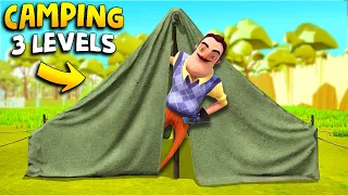 CAMPING WITH THE NEIGHBOR!!! (3 Levels) | Hello Neighbor Gameplay (Mods)