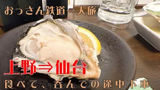 【おっさん一人旅】　上野ー仙台　途中下車、食べて、呑んで、奥州路　【鉄道各駅停車中下車の旅】