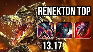 RENEKTON vs YORICK (TOP) | 14/2/7, Legendary, 6 solo kills, 700+ games | KR Master | 13.17