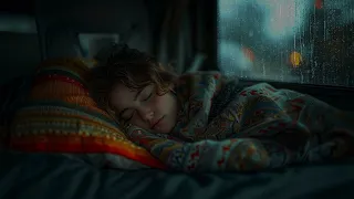 Deep Sleep In The Cozy Camping Car Cabin When There Is Heavy Rain And Thunder On The Window At Night