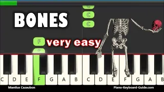 Imagine Dragons - Bones (Slow Very Easy Piano Tutorial)