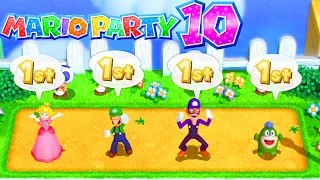 Mario Party 10 Minigames - Peach vs Luigi vs Waluigi vs Spike (Master Difficulty)