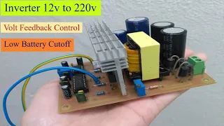 Inverter 12v to 220V || Part 1: DC TO DC ( 12v to 310 VDC ) || Volt Feedback Control || Low Battery