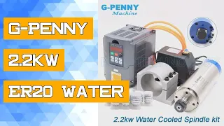 G-Penny 2.2kw ER20 Water Cooled Spindle Kit CNC Spindle Motor 80*230 & Huanyang Inverter & 80mm Brac