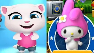 TALKING TOM GOLD RUN Talking Angela  VS SONIC DASH MY MELODY Android Gameplay