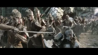 Dwarves and Elves charge on Orcs - The Battle of Five Armies