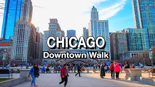 Chicago West Loop to Millennium Park Downtown Walk | 5k 60 |City Sounds