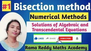 NMCVR22 JNTUH Bisection Method | Numerical Methods | Solutions of Algebraic  Transcendental Equation