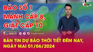 Bản tin Dự báo thời tiết đêm nay, ngày mai 01/06/2024: Bão số 1 mạnh cấp 8, giật cấp 10