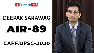 DEEPAK SARAWAG, AIR - 89, CAPF (UPSC 2020), Mock Interview