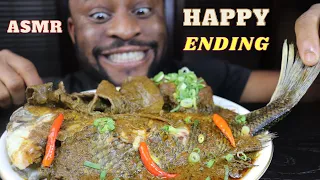 Mukbang Asmr Tilapia fishbone,Banga Soup,Oxtail,Cowstripe &Oatmeal fufu/African mukbang/blackinjapan
